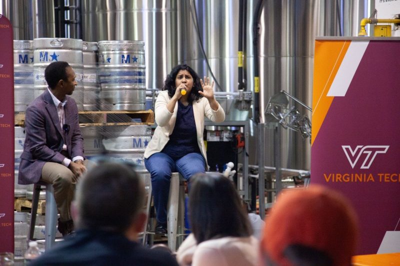 Shalini presenting at the Tech on Tap event hosted by Virginia Tech 